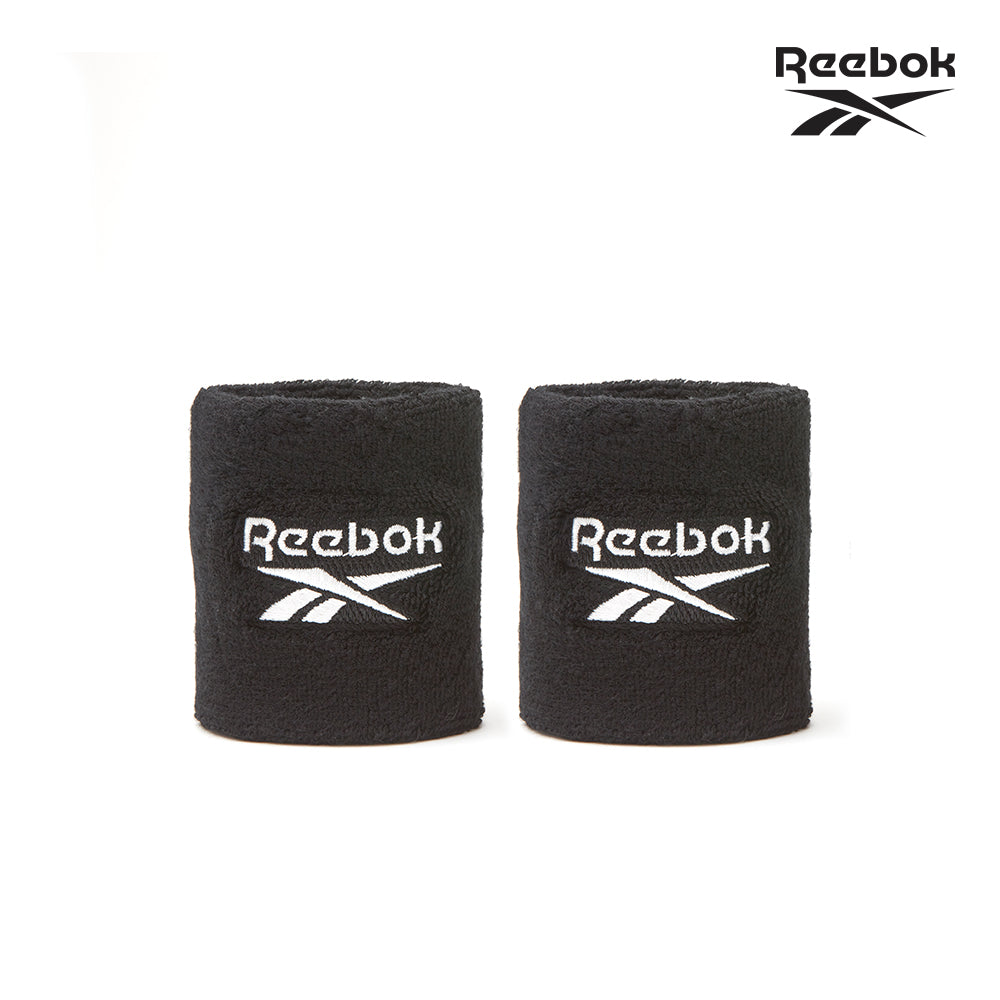 【Reebok】棉質舒適運動護腕(黑/白)