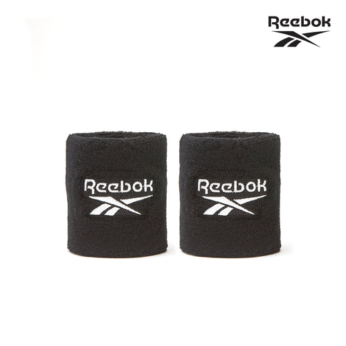 【Reebok】棉質舒適運動護腕(黑/白)