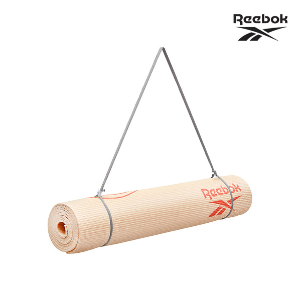 【Reebok】防滑舒適瑜珈墊-4mm(流線橘/夜幕綠)