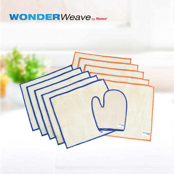 美國Wonder Weave天然抗菌竹纖維萬用巾（10條+手套)