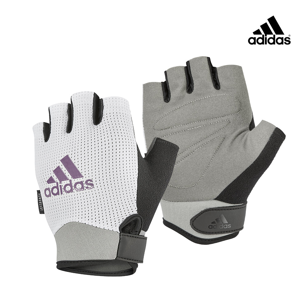 【Adidas 愛迪達】女用透氣訓練手套(象牙灰)-S~L