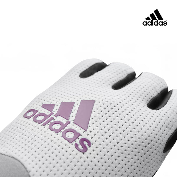 【Adidas 愛迪達】女用透氣訓練手套(象牙灰)-S~L