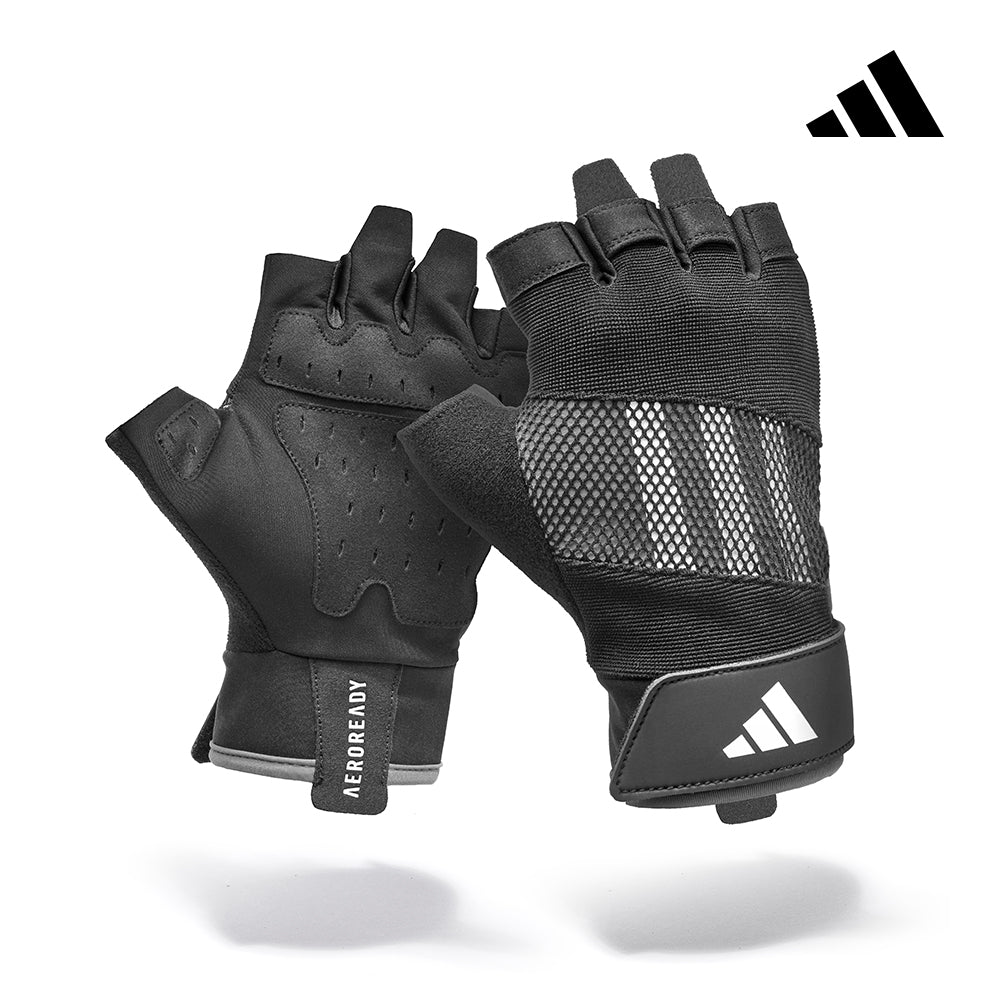 【Adidas 愛迪達】專業透氣訓練手套(黑)-XS~XL