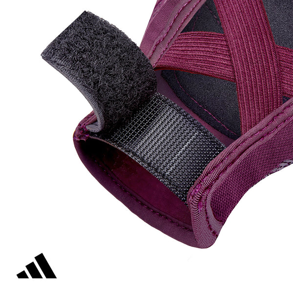 【Adidas 愛迪達】女用透氣防滑手套(酒紅紫)-S~XL