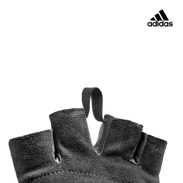 【Adidas 愛迪達】可調式透氣短指訓練手套(白)-S~XL