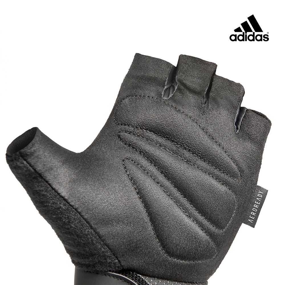 【Adidas 愛迪達】可調式透氣短指訓練手套(白)-S~XL