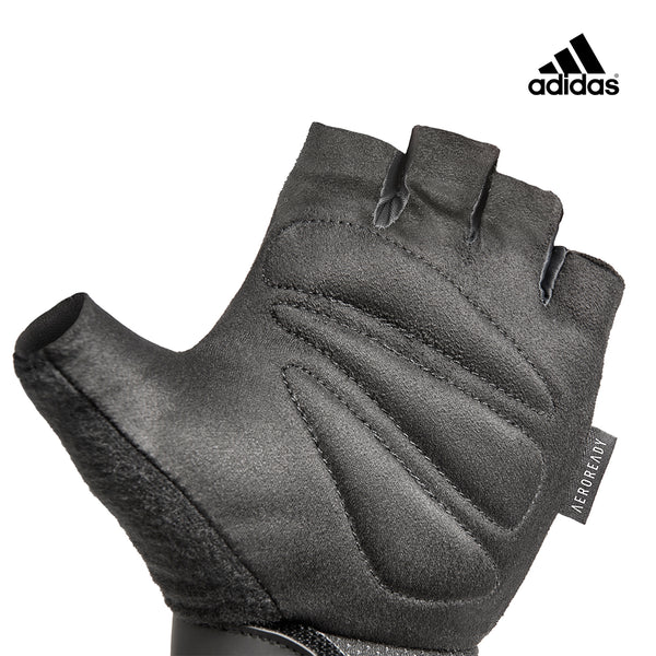 【Adidas 愛迪達】可調式透氣短指訓練手套(白)-S~XL
